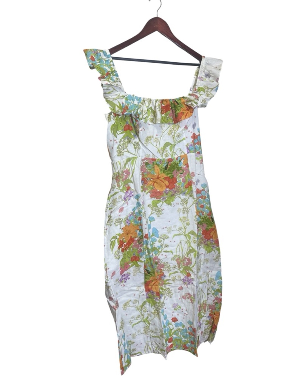 & Other Stories Blue Purple Linen Ruffle Graduation Derby Dress sz12 NWT - Picture 3 of 13